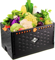 Large Foldable Plastic Storage Box 60L 56x34x36cm Stackable Organizer