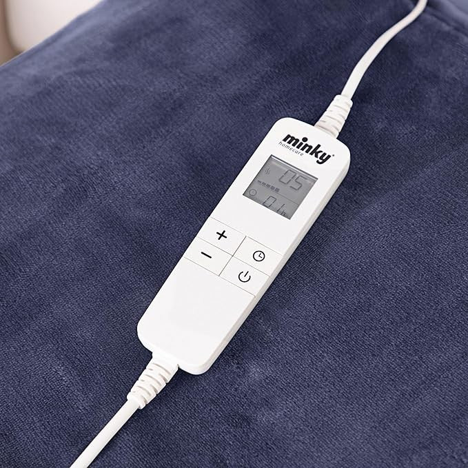 Electric Heated Throw Blanket 180x135cm 10 Heat Settings Washable Navy