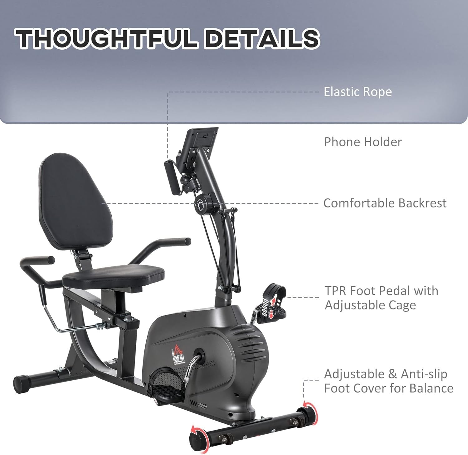Exercise Bike LCD Display Quiet 8-Level Magnetic Resistance Home Gym Fitness