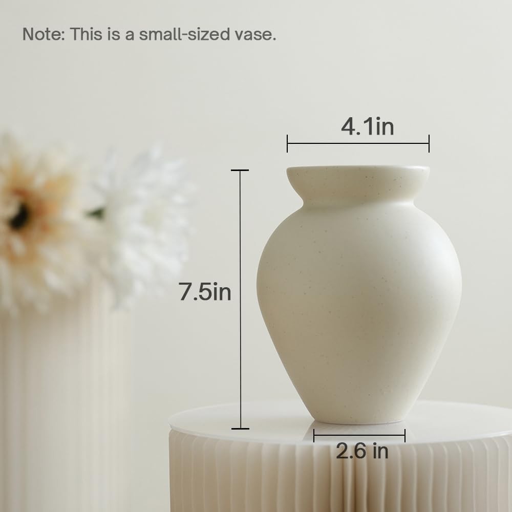Ceramic Retro Flower Vase Nordic Milk Can Style Minimal Table Decor