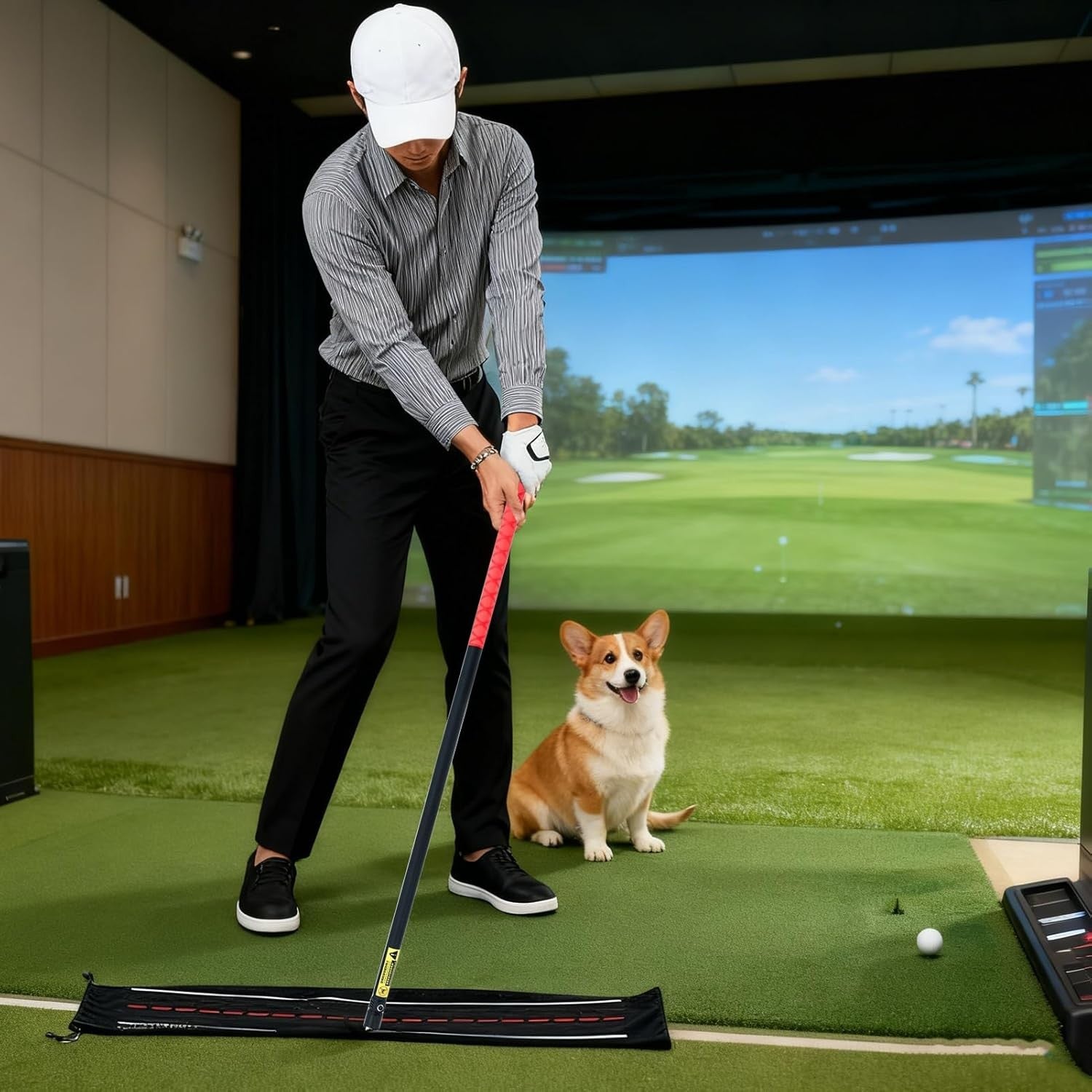 Golf Swing Plane Trainer Mat Alignment Aid Practice Corrector
