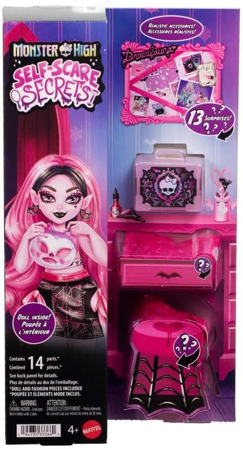Vampire Doll Self Care Set with 13 Surprises Beauty Crafts Display