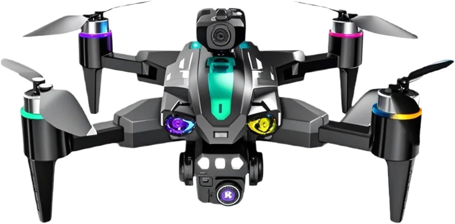 4K Foldable Drone Dual HD Cameras Obstacle Avoidance Brushless Motor Black