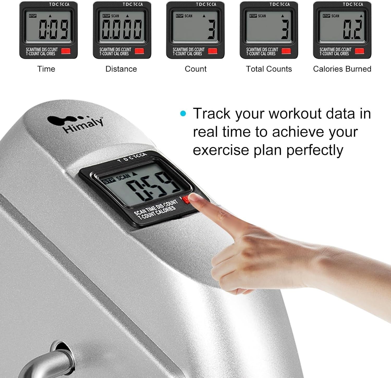 Portable Mini Pedal Exerciser w/ LCD Monitor & Adjustable Resistance for Home