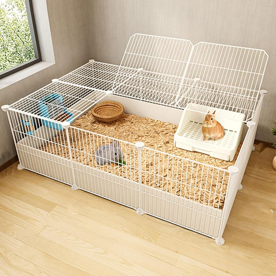 Large Indoor Rabbit Hutch Metal Cage Secure Small Animal Enclosure
