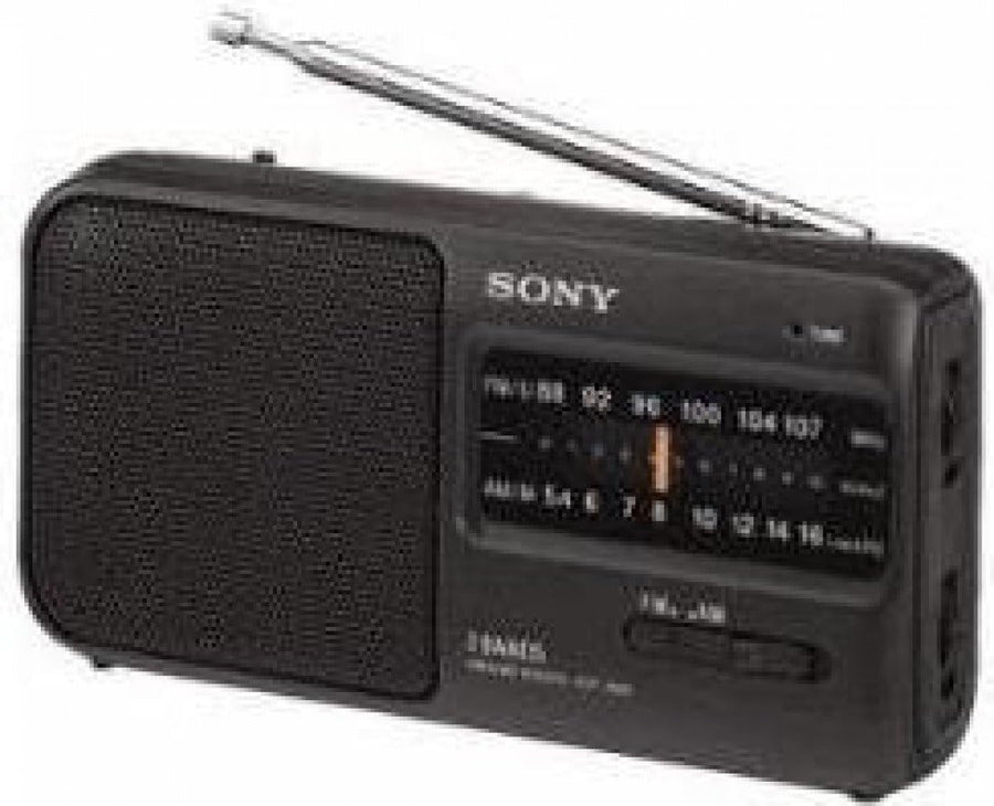 Portable AM/FM Compact Radio Black LED Tuning Battery Powered