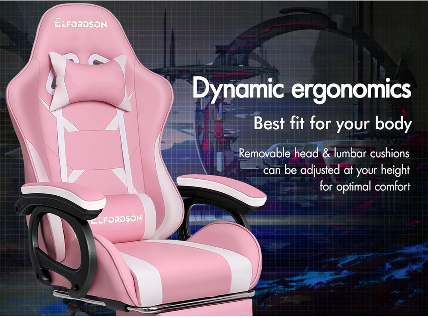 Luxury Gaming Chair Recliner Office Desk Seat PU Leather Ergonomic Lumbar Suppor