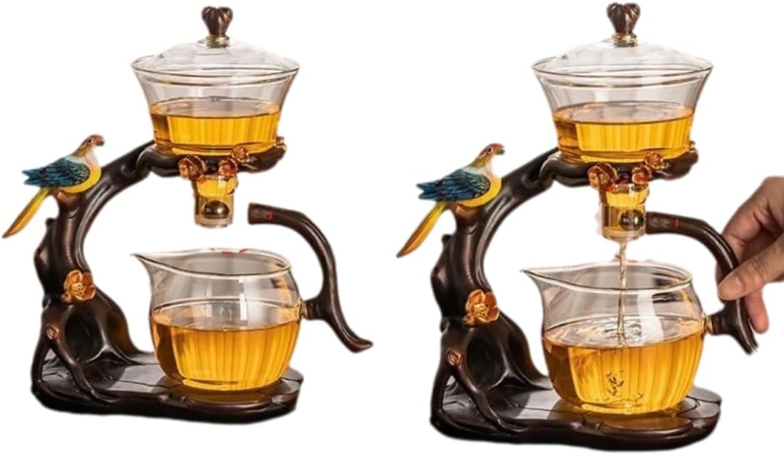 Semi Automatic Glass Teapot 300ml with Infuser Kung Fu Tea Maker
