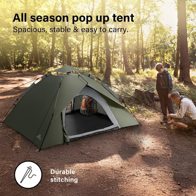 Instant Pop Up Camping Tent 4 Season Waterproof Dome Large