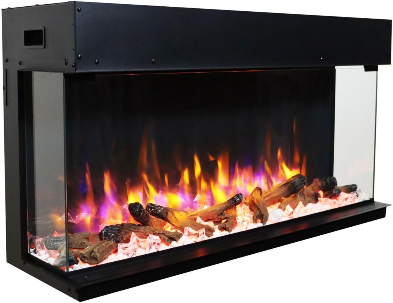 Wall Mounted 3D Electric Fireplace LED Flame Heater Glass Log Inset 40"