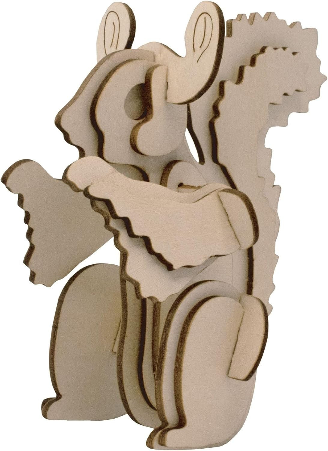 3D Wooden Squirrel Puzzle DIY Craft Kit – Eco-Friendly Animal Toy