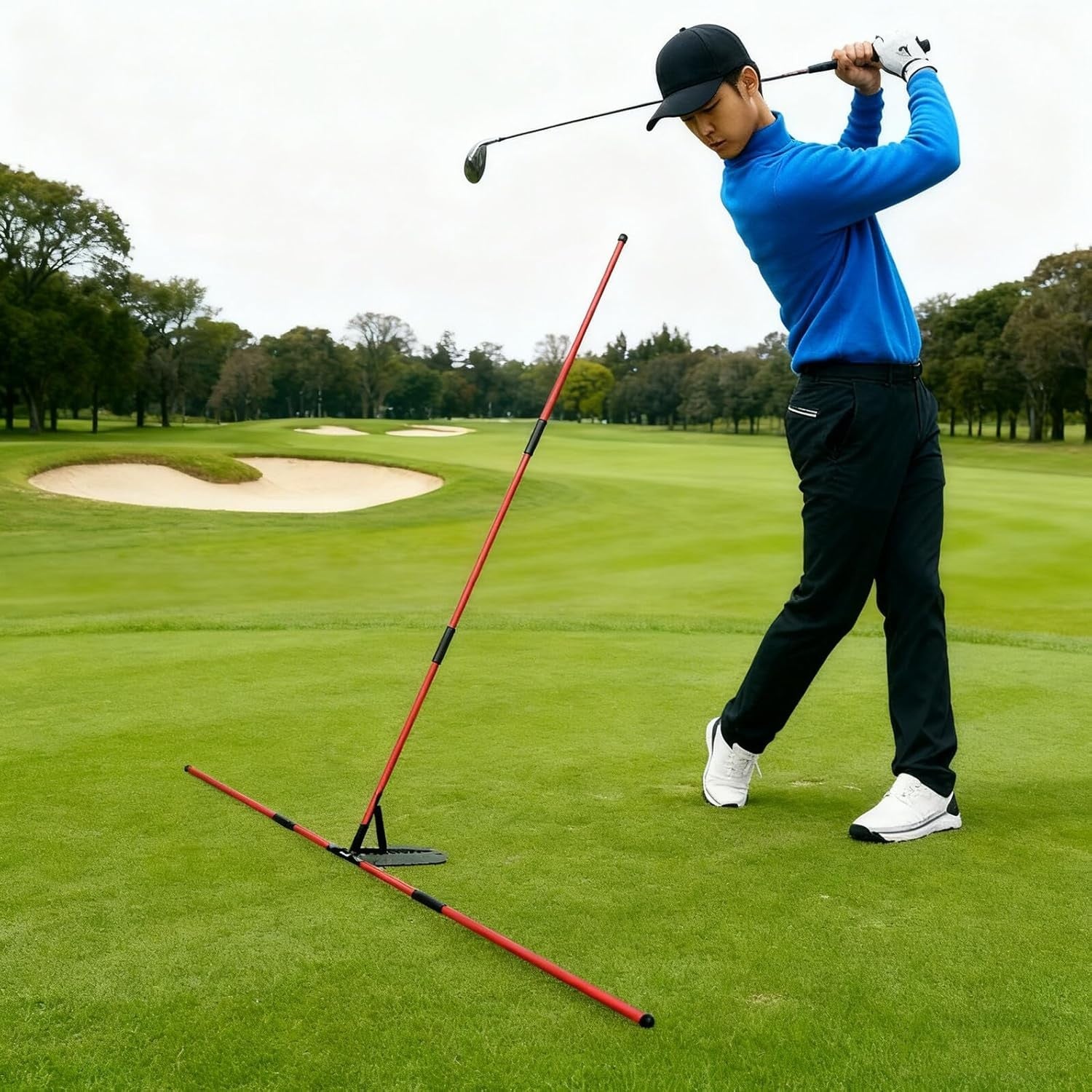 Golf Swing Trainer Corrector with Angle Plate Practice Aid