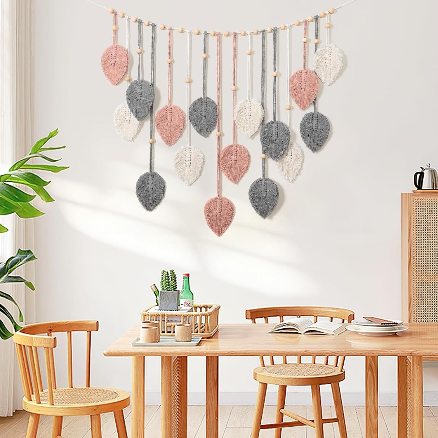 Large Boho Macrame Wall Hanging Leaf Tapestry Home Decor 73x130cm