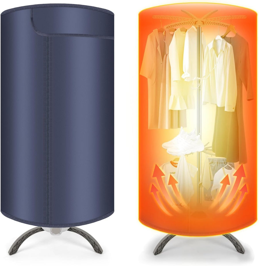 Portable Electric Clothes Dryer 900W Heated Drying Pod Compact Indoor