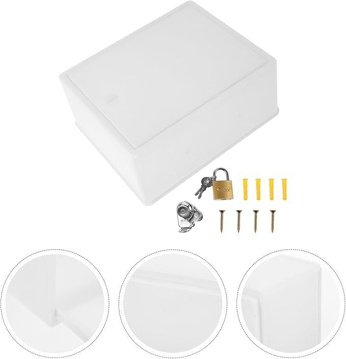 Secure Wall Mailbox Lockable Outdoor Drop Box Weatherproof Plastic Case for Mail