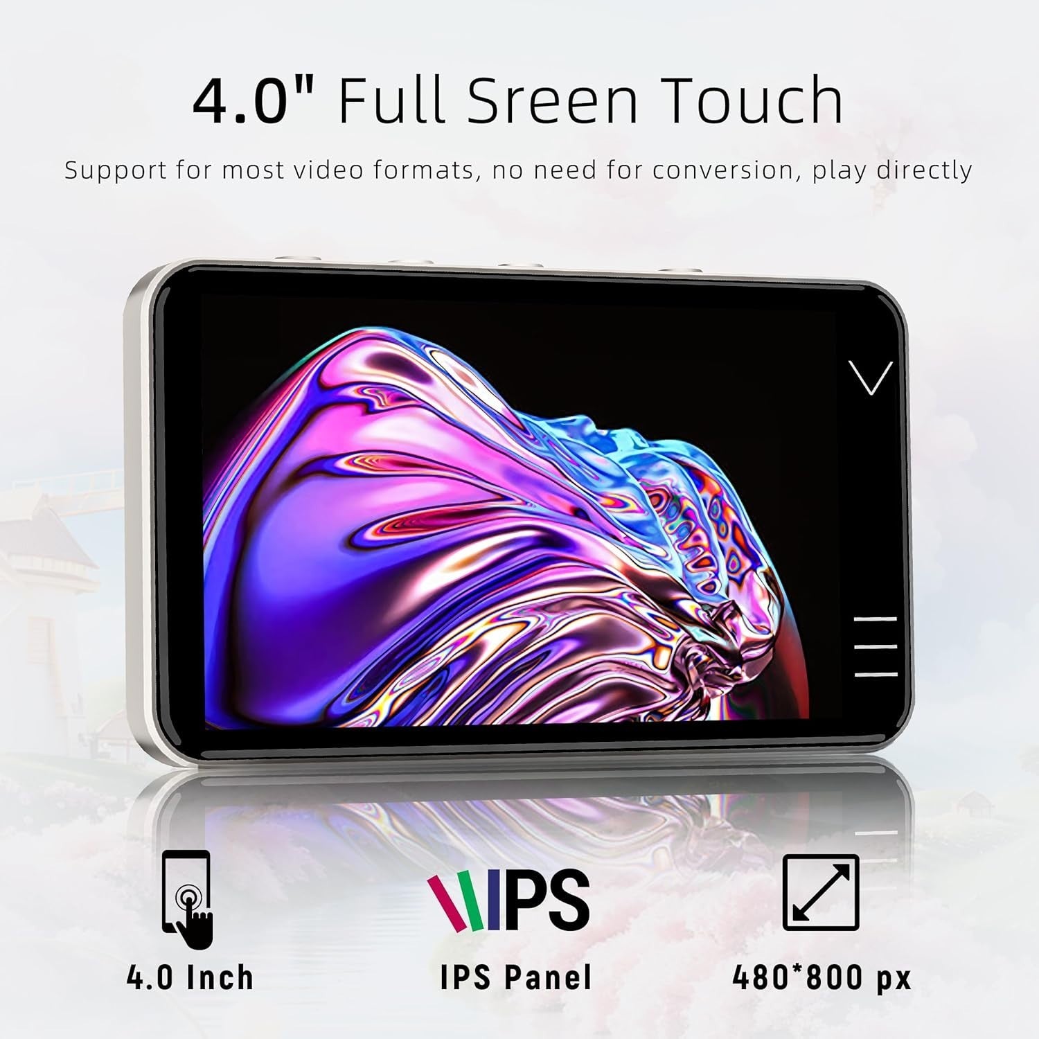 Android 9 MP3 Player WiFi Bluetooth 80GB 4" Touchscreen HiFi Speaker