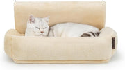Cat Radiator Bed Plush Heating Lounger Hammock Washable Cover Beige