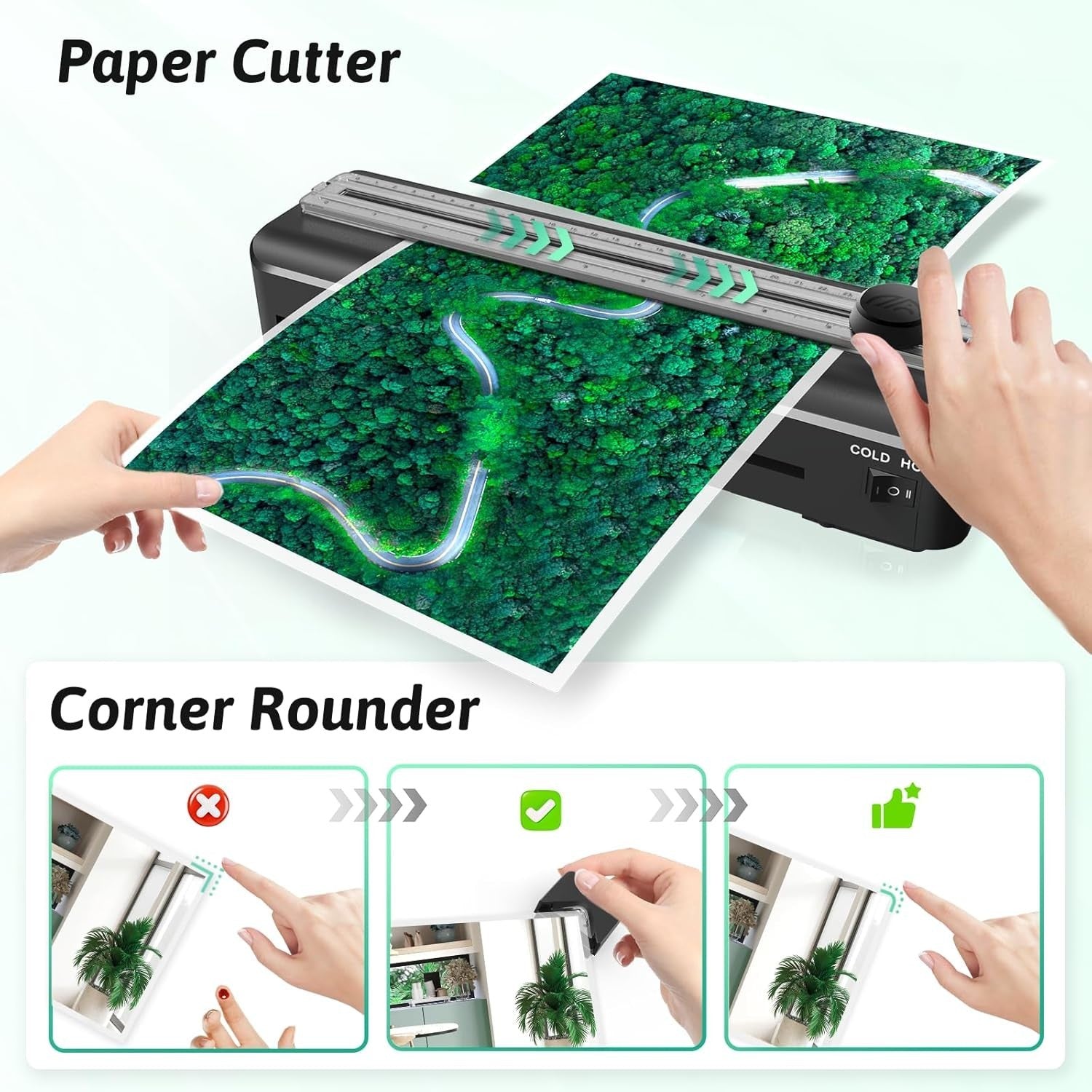 A4 4 in 1 Laminator Hot Cold Fast 90s Anti Jam + Pouches