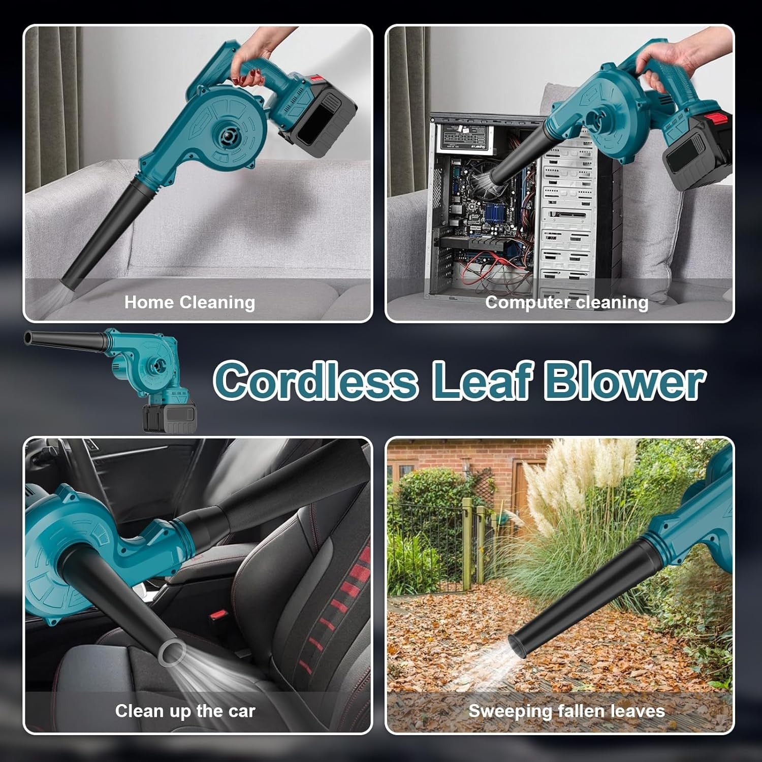 Cordless Leaf Blower Vacuum 2-in-1 18V High Power Airflow Lightweight