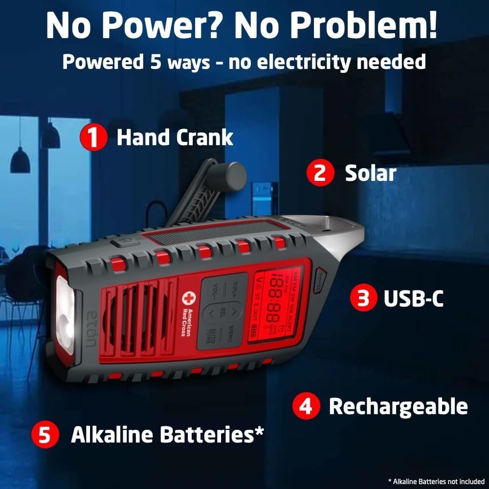 Emergency Multi-Band AM/FM/SW Weather Radio Solar Bluetooth Flashlight