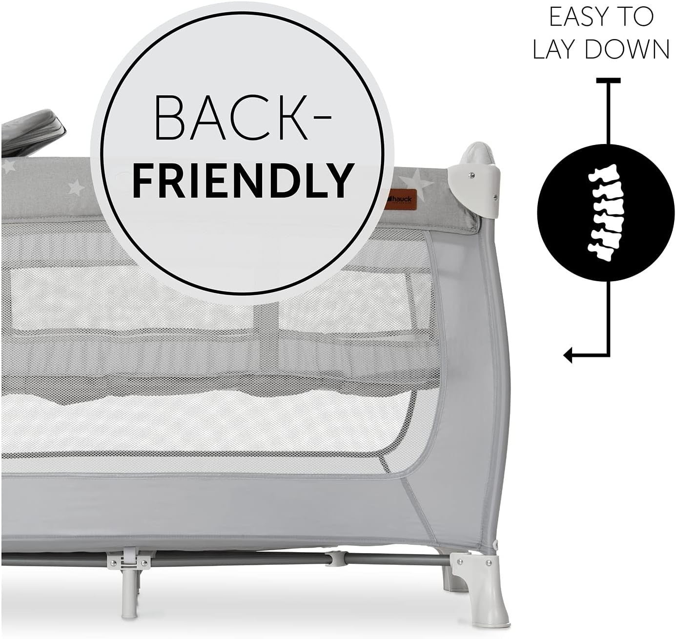 Travel Cot with Changing Mat Wheels Storage Bag Newborn Bed Foldable 120x60cm