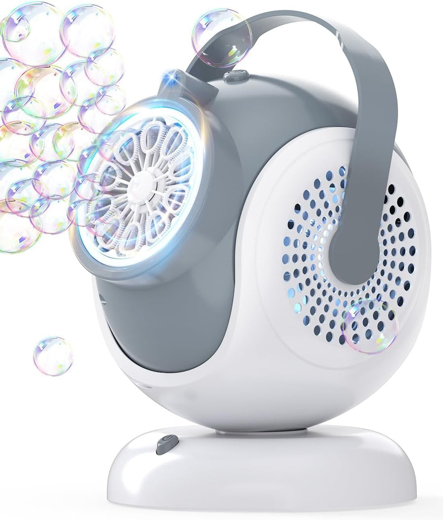 Rechargeable Bubble Machine 360 Rotation 10 Wand Portable