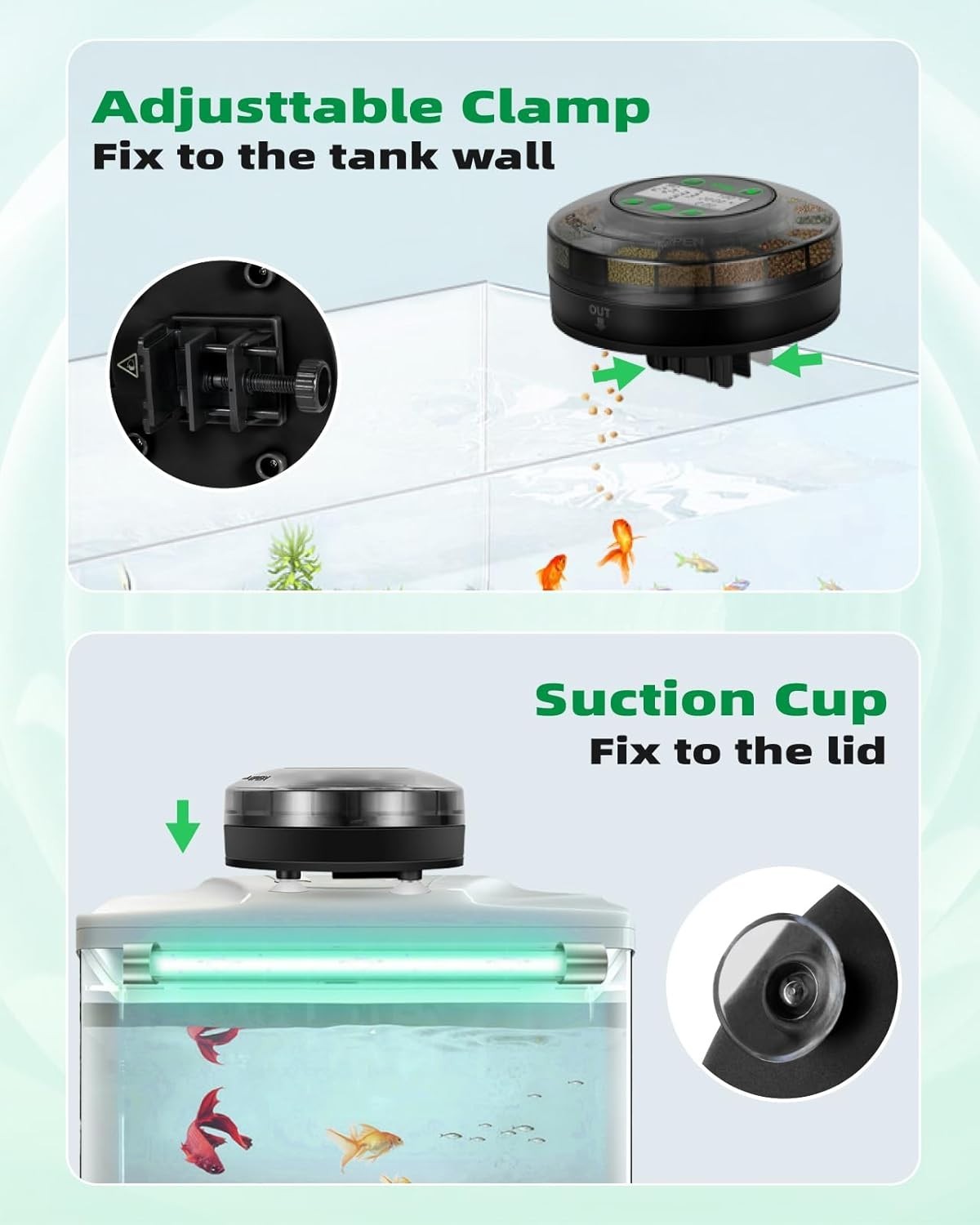 Automatic Fish Feeder USB Rechargeable LCD Timer Aquarium Food Dispenser