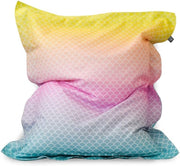 Kids Mermaid Bean Bag Chair – Ombre Squarbie Floor Seat, Washable 125x100cm
