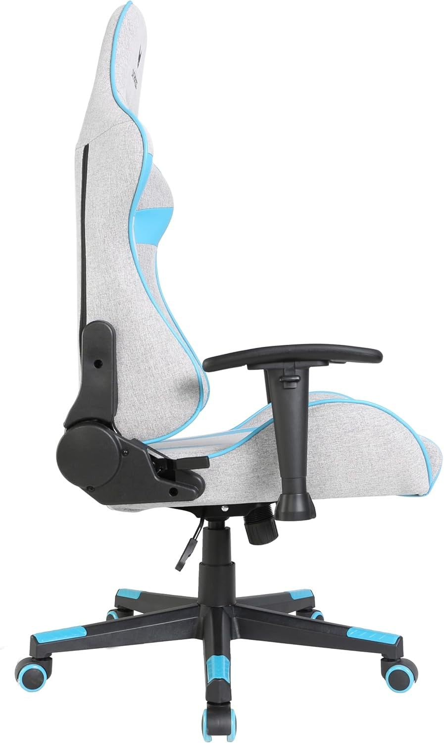 Professional Gaming Chair 180° Recline Fabric Grey Blue