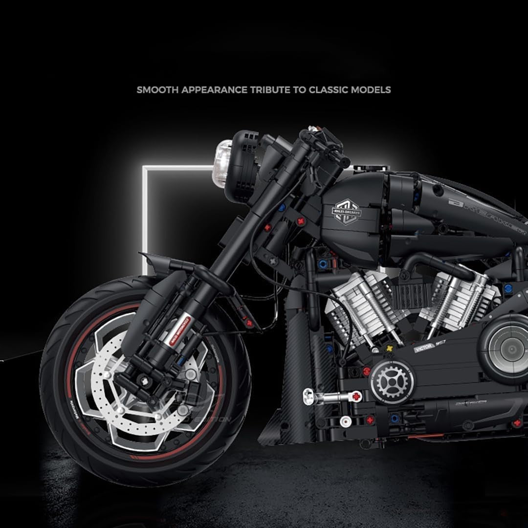 2260-Piece Detailed Motorcycle Model Kit with Realistic Parts & Display