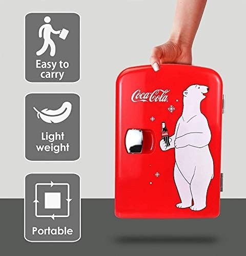 4L Mini Fridge Red Coca Cola Portable Cooler and Warmer Tabletop