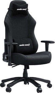 Large Fabric Gaming Chair Ergonomic Recliner Black