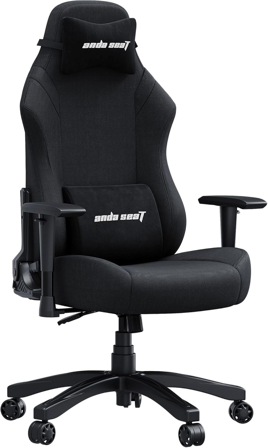 Large Fabric Gaming Chair Ergonomic Recliner Black