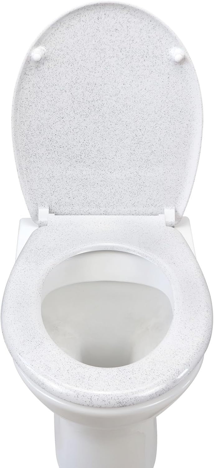 White Shining Toilet Seat Soft Close Duroplast Quick Release Top Fix 45x37cm