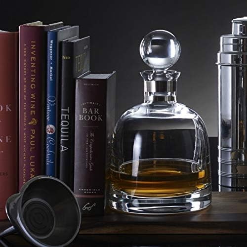 Luxury 0.8L Crystal Whisky Decanter Platinum Band Handcrafted Gift-Boxed