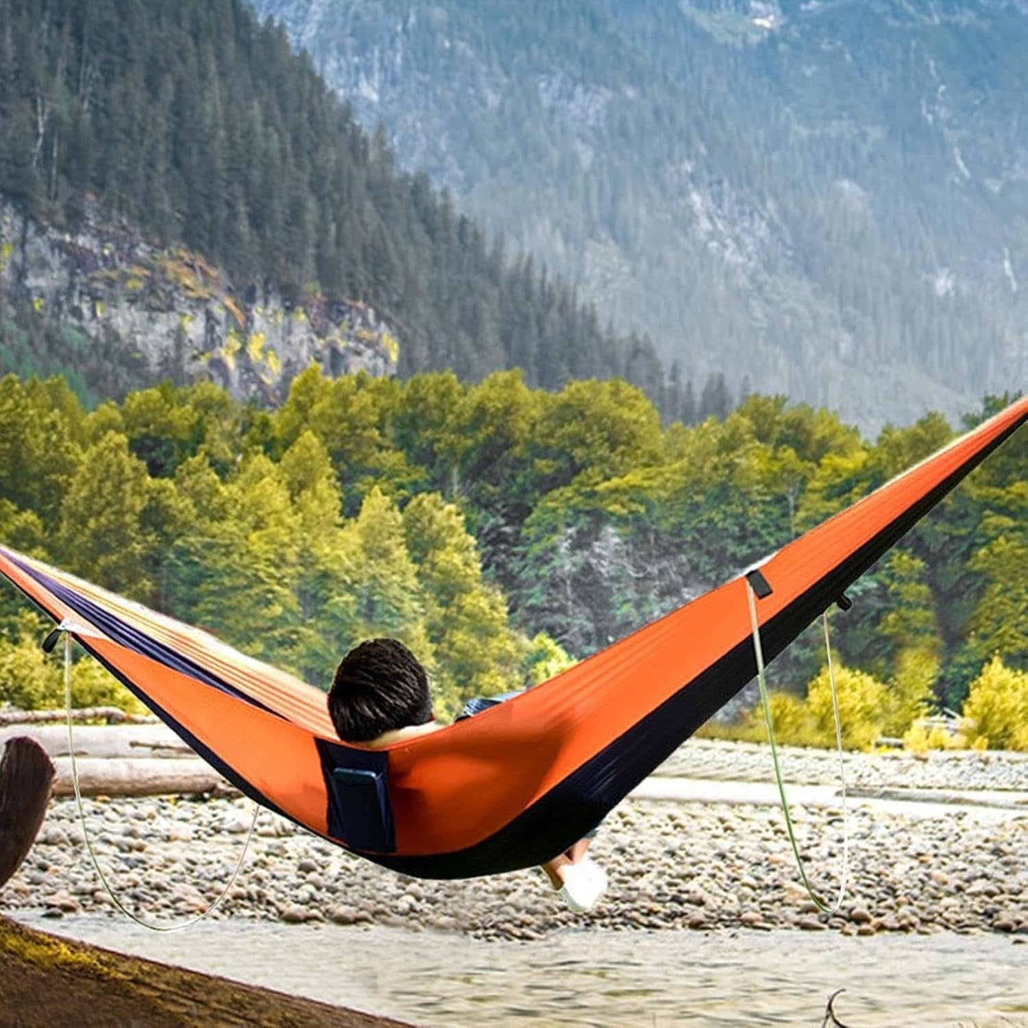 Outdoor Camping Hammock with Stand | Portable 210T Nylon Travel Bed | Waterproof