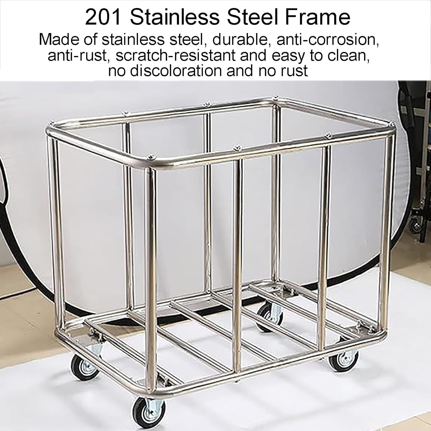 Heavy Duty 400L Industrial Rolling Laundry Cart | Waterproof Removable Liner | 4