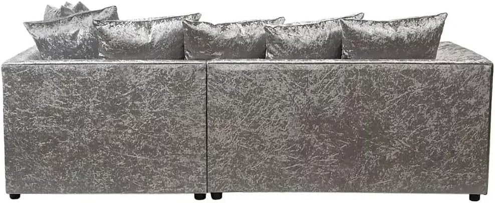4-Seater L Shape Corner Sofa Set - Crush Velvet, Scatter Back, Modern Comfort