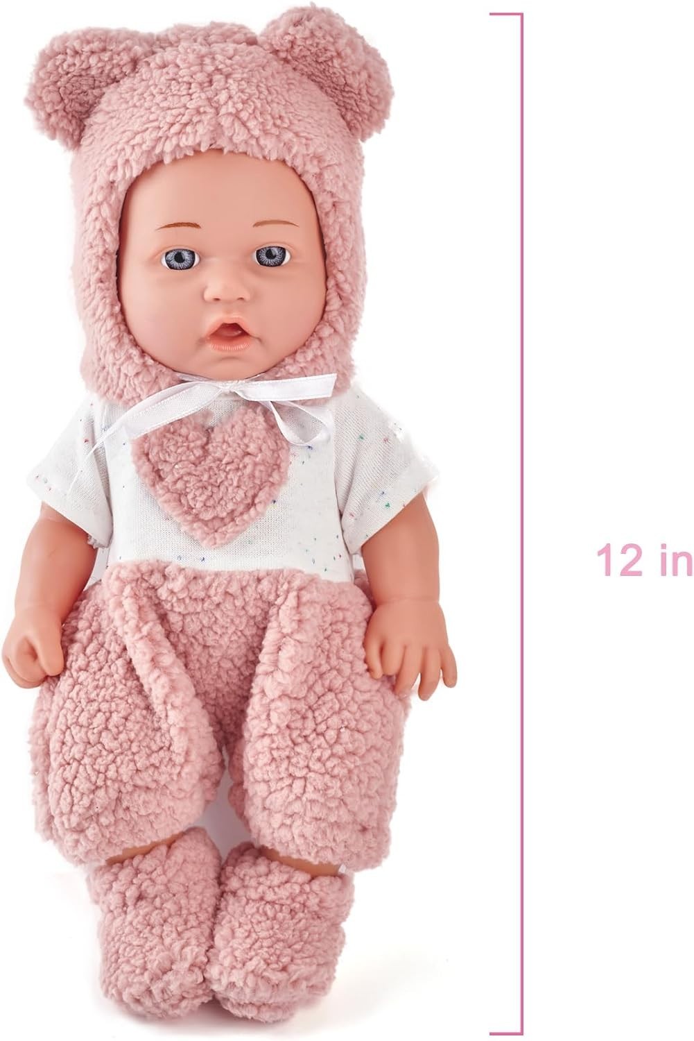 12” Baby Doll Playset Pink Outfit Blanket Bottle Pacifier