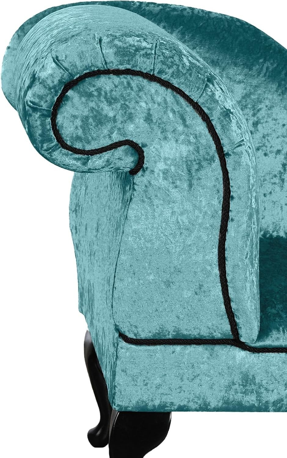 Shimmer Velvet Chaise Lounge Sofa Aqua Blue – Left Hand, UK Handmade