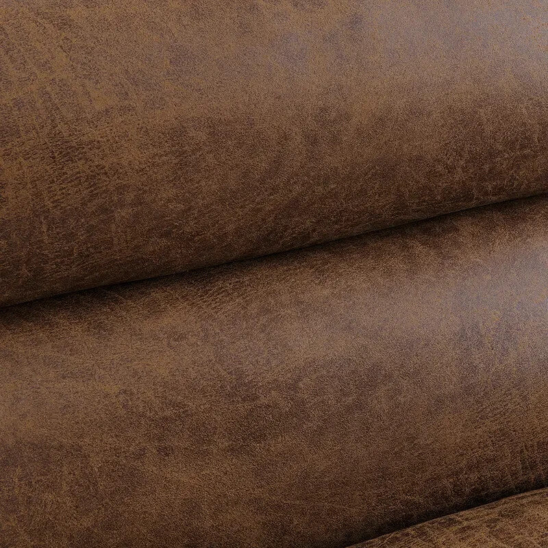 Brown Air Leather 3 Seater Sofa Bed Foam Padded Recliner Solid Frame UK