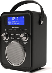 Carbon Black Portable DAB DAB+ FM Digital Radio Bluetooth Rechargeable Alarm