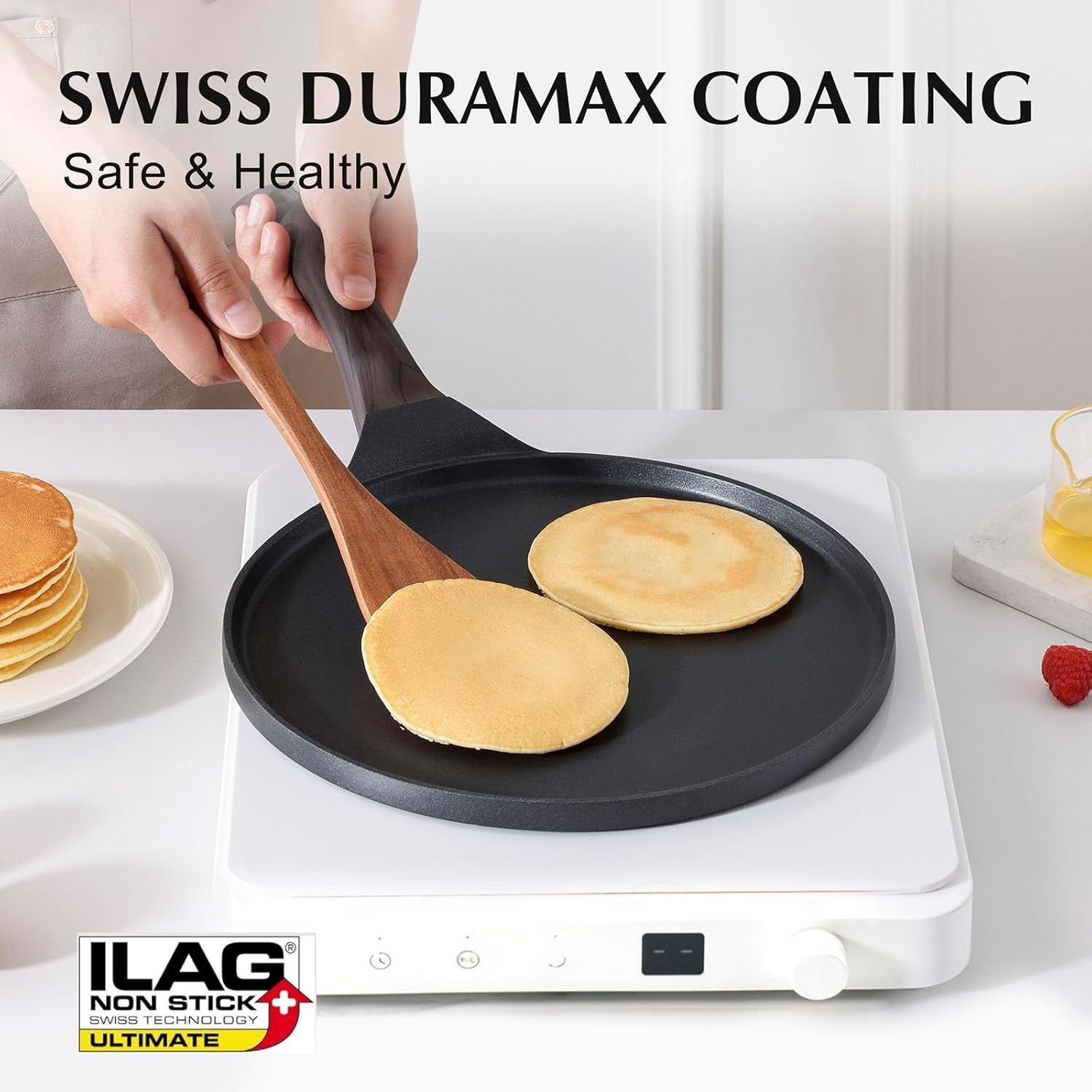 Non-Stick 30cm Pancake Pan | Swiss Granite Crepe Omelette Skillet
