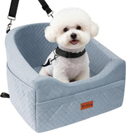 Memory Foam Dog Booster Car Seat Washable Travel Bed Grey Small Dogs