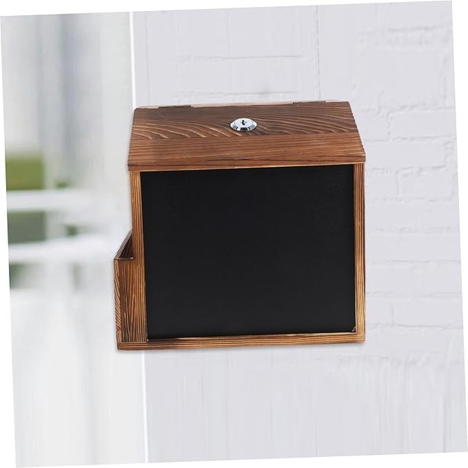 Wall Mounted Wooden Suggestion Box Lockable Blackboard – Secure & Space Saving