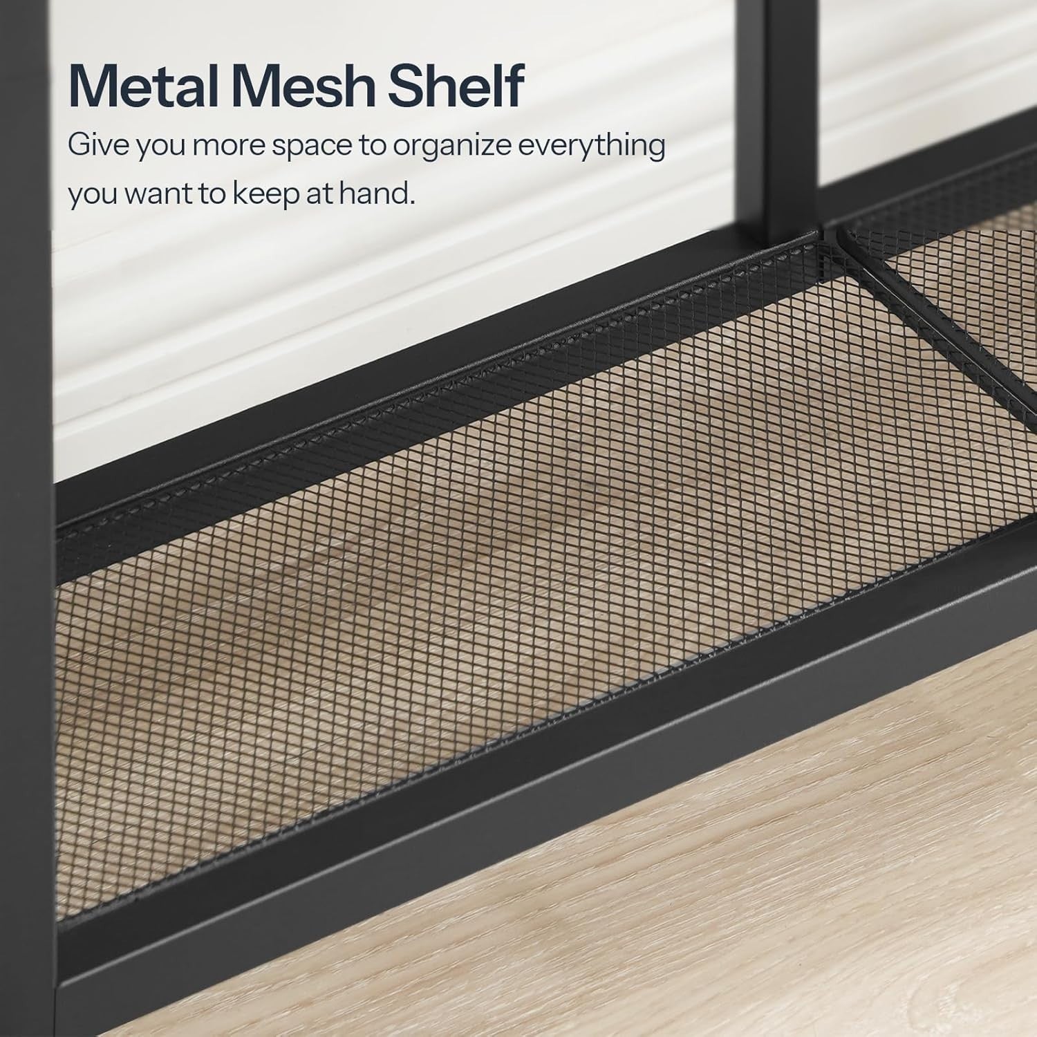 Slim Console Table with 4-Tier Storage Shelves, Industrial Style, Compact