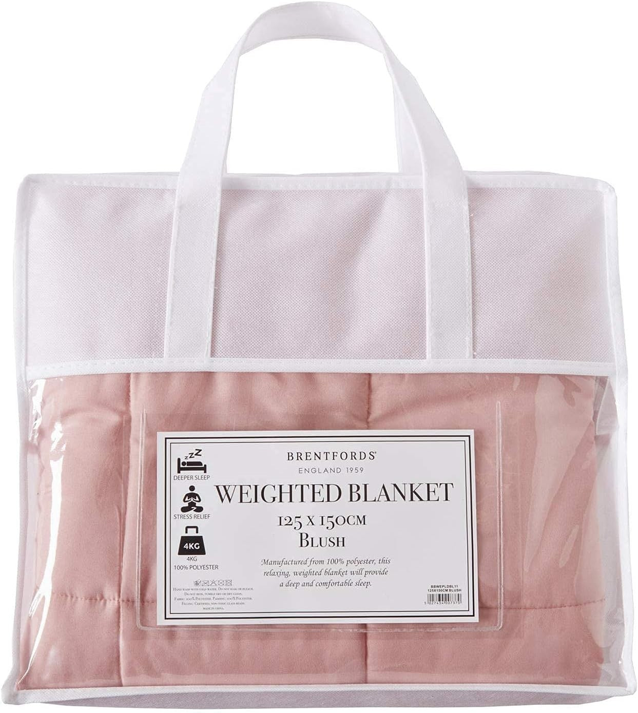 Weighted Blanket Adults Blush Pink 6kg 125x180cm Soft Calming Sleep Aid