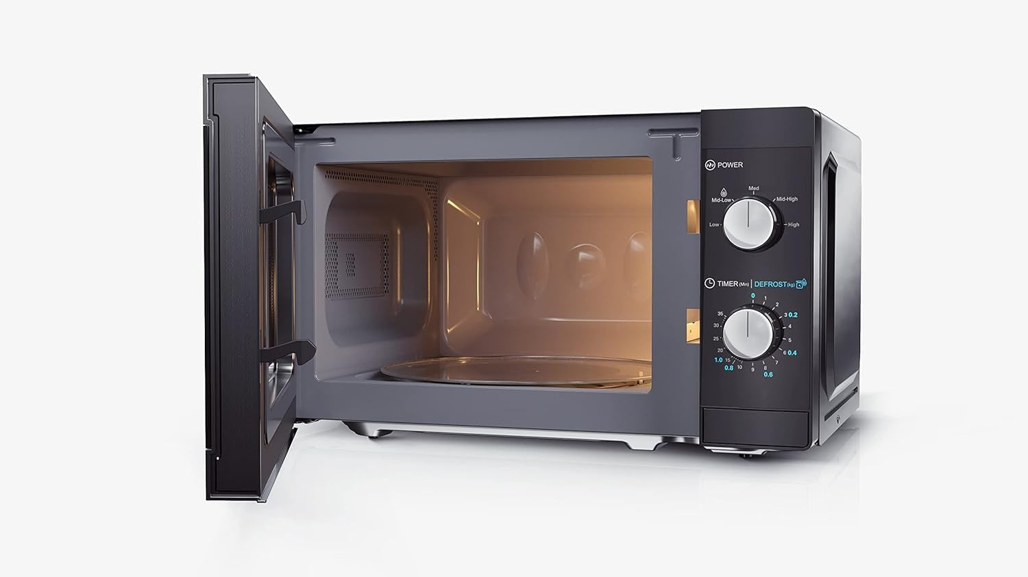 20L 800W Manual Microwave Oven 5 Power Levels Defrost Timer Kitchen