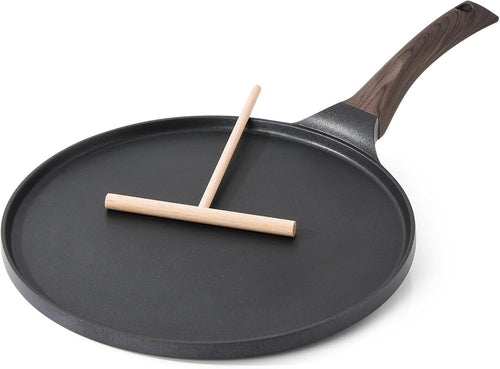 Non-Stick 26cm Black Crepe Pan Swiss Coating Omelette Pancake Induction