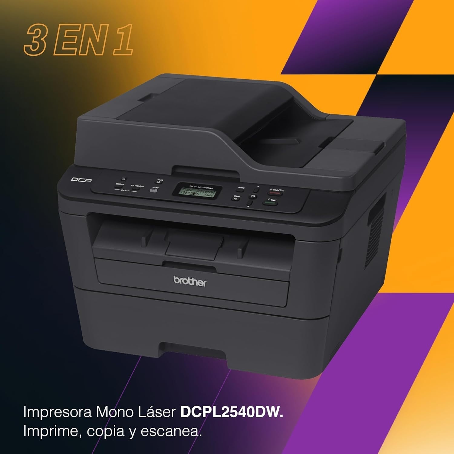Wireless Mono Laser Multifunction Printer A4 Copy Scan Fax Black